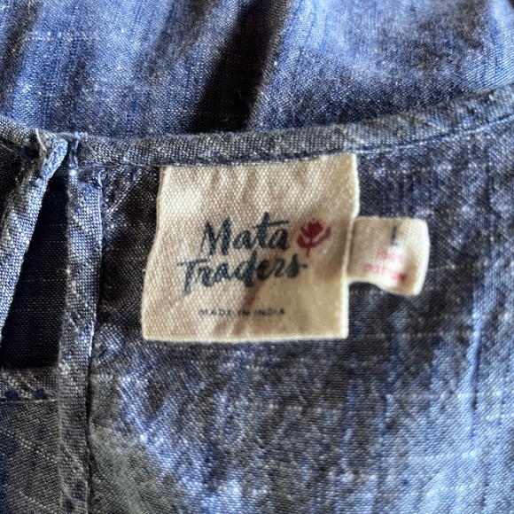 Mata Traders Fresco Chambray Shift Dress Size L - Picture 6 of 6